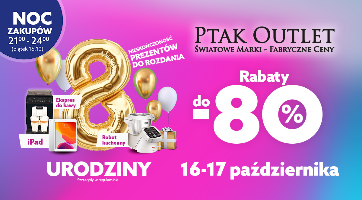 8 Urodziny Ptak Outlet – nieskończoność urodzinowych promocji!