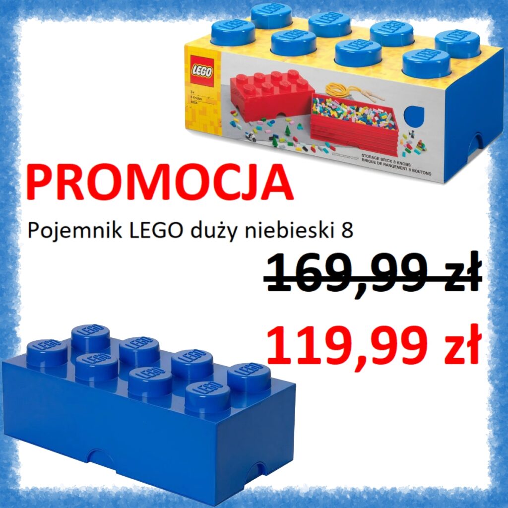 Duży pojemnik LEGO 8 w&nbsp;niebieskim kolorze za&nbsp;119,99zł