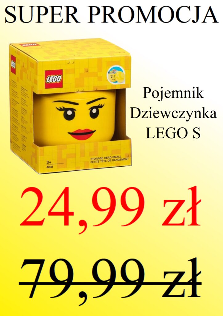 Pojemnik głowa LEGO Dziewczynka w&nbsp;rozmiarze S za&nbsp;24,99zł