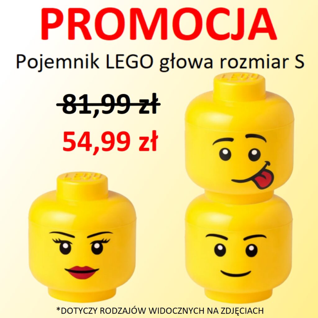 Pojemnik głowa LEGO w&nbsp;rozmiarze S za&nbsp;54,99zł